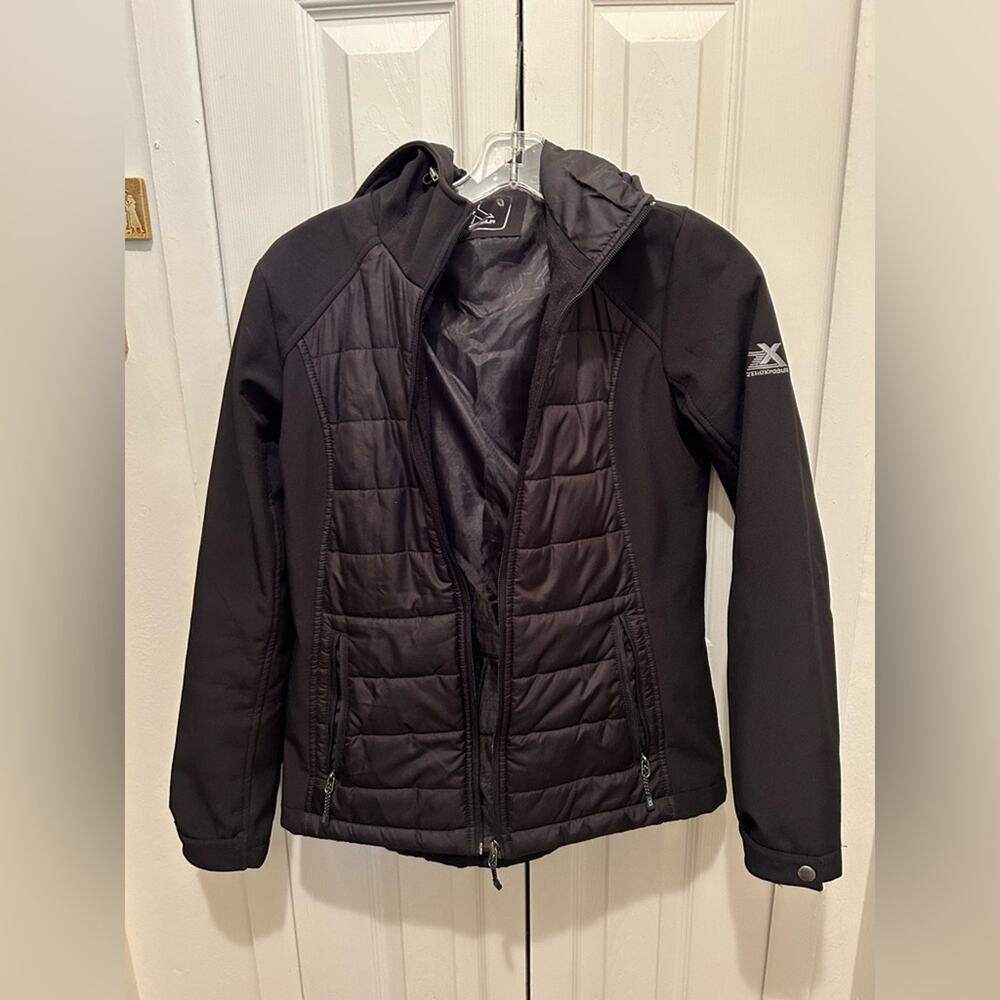 [FINAL PRICE LIKE NEW Zero Xposure black hooded waterproof jacket women’s small